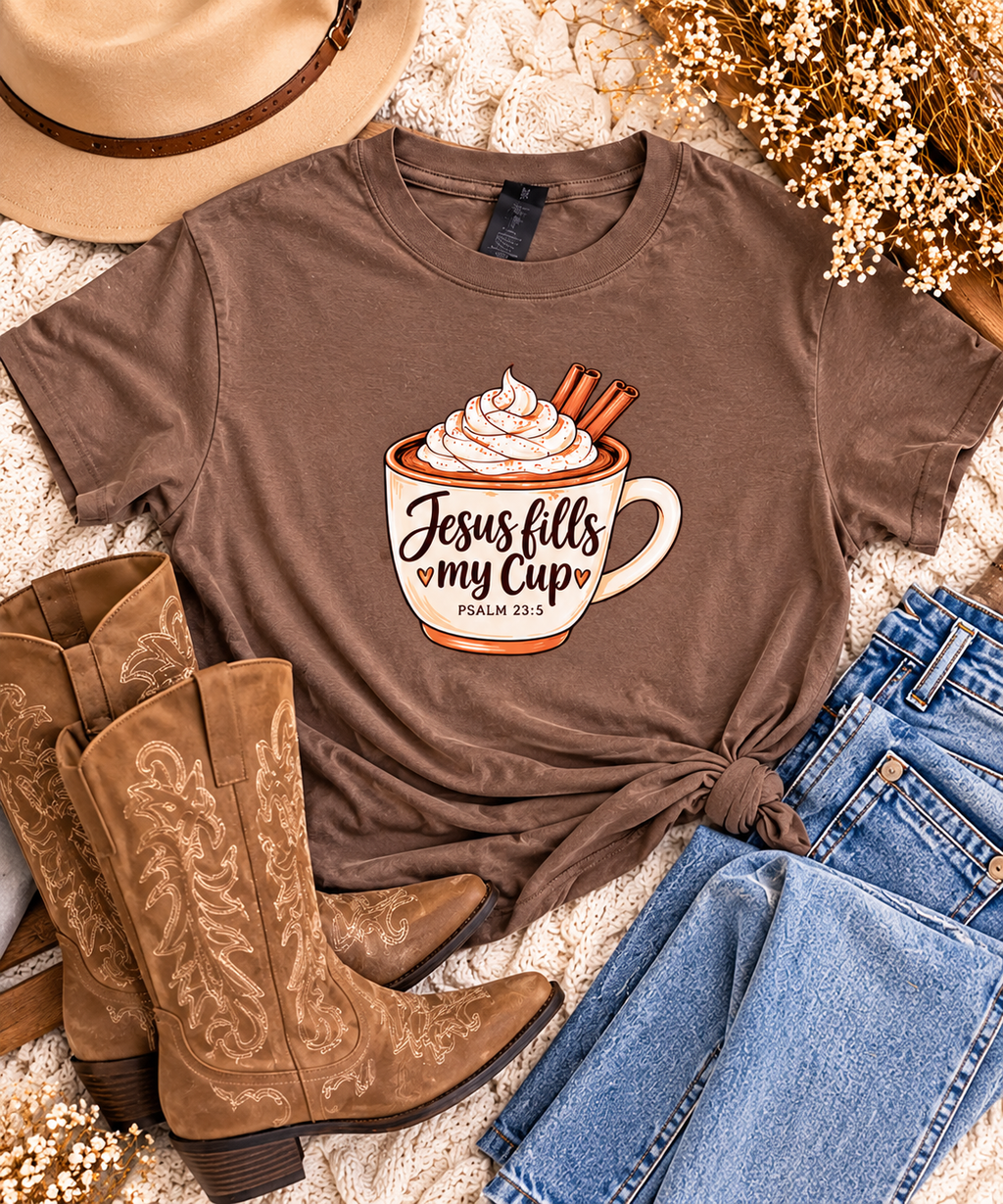 "Jesus Fills My Cup" Women's Heavyweight Tee
