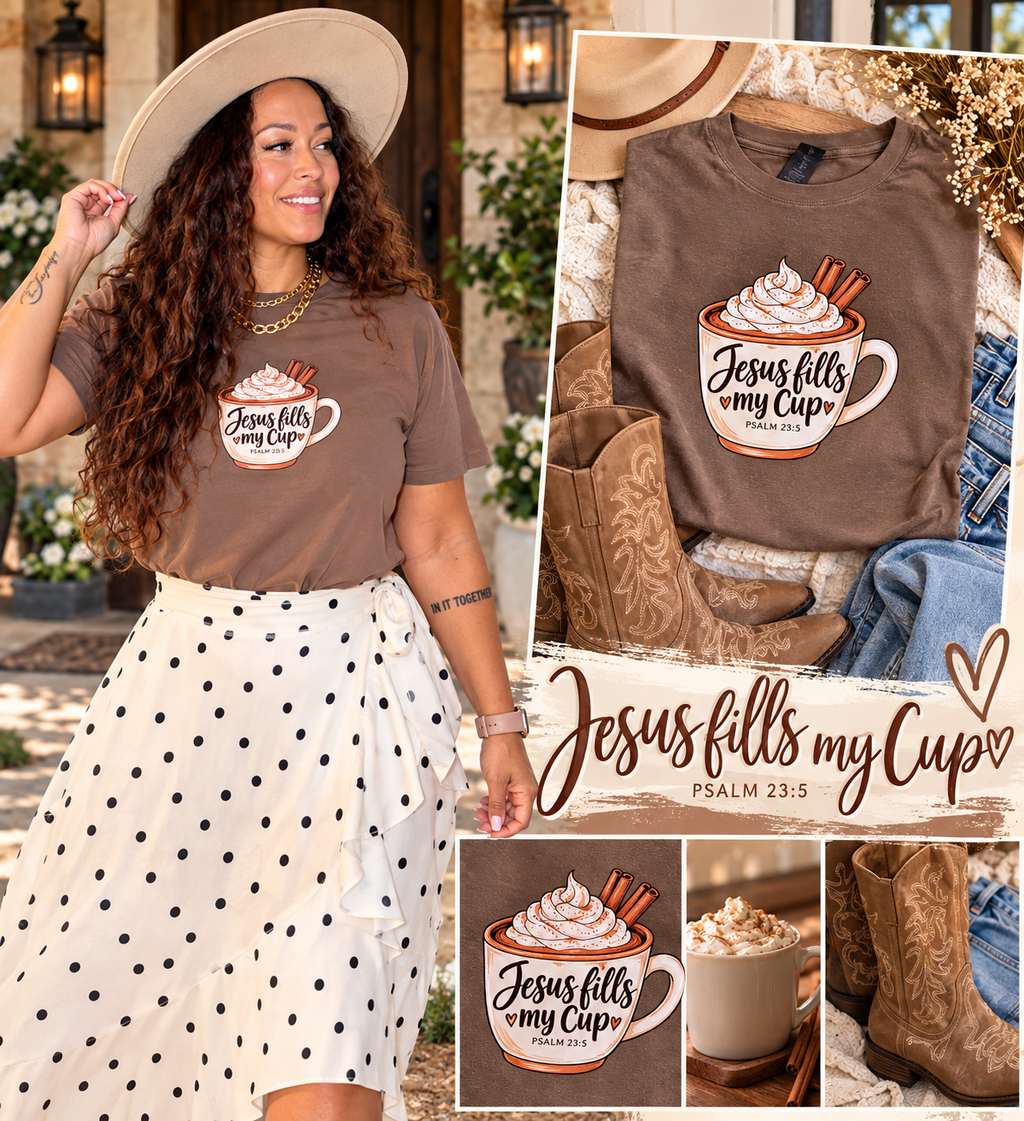 "Jesus Fills My Cup" Women's Heavyweight Tee