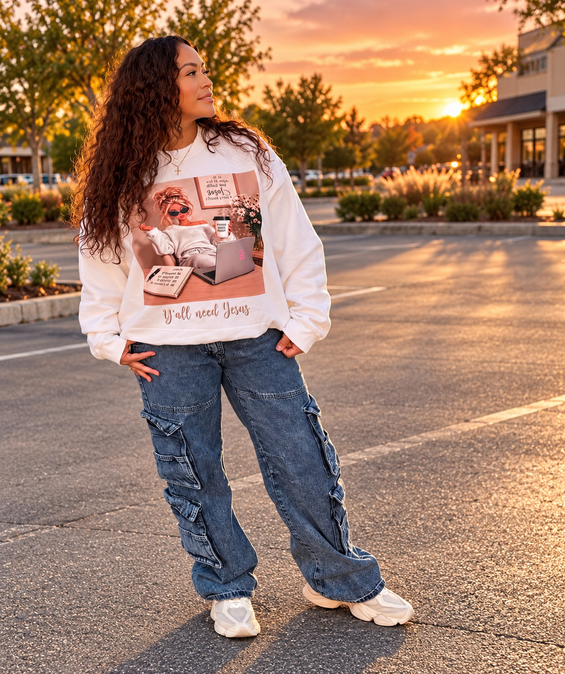 Y’all Need Jesus Christian Sweatshirt – Barbie-Inspired Faith Crewneck
