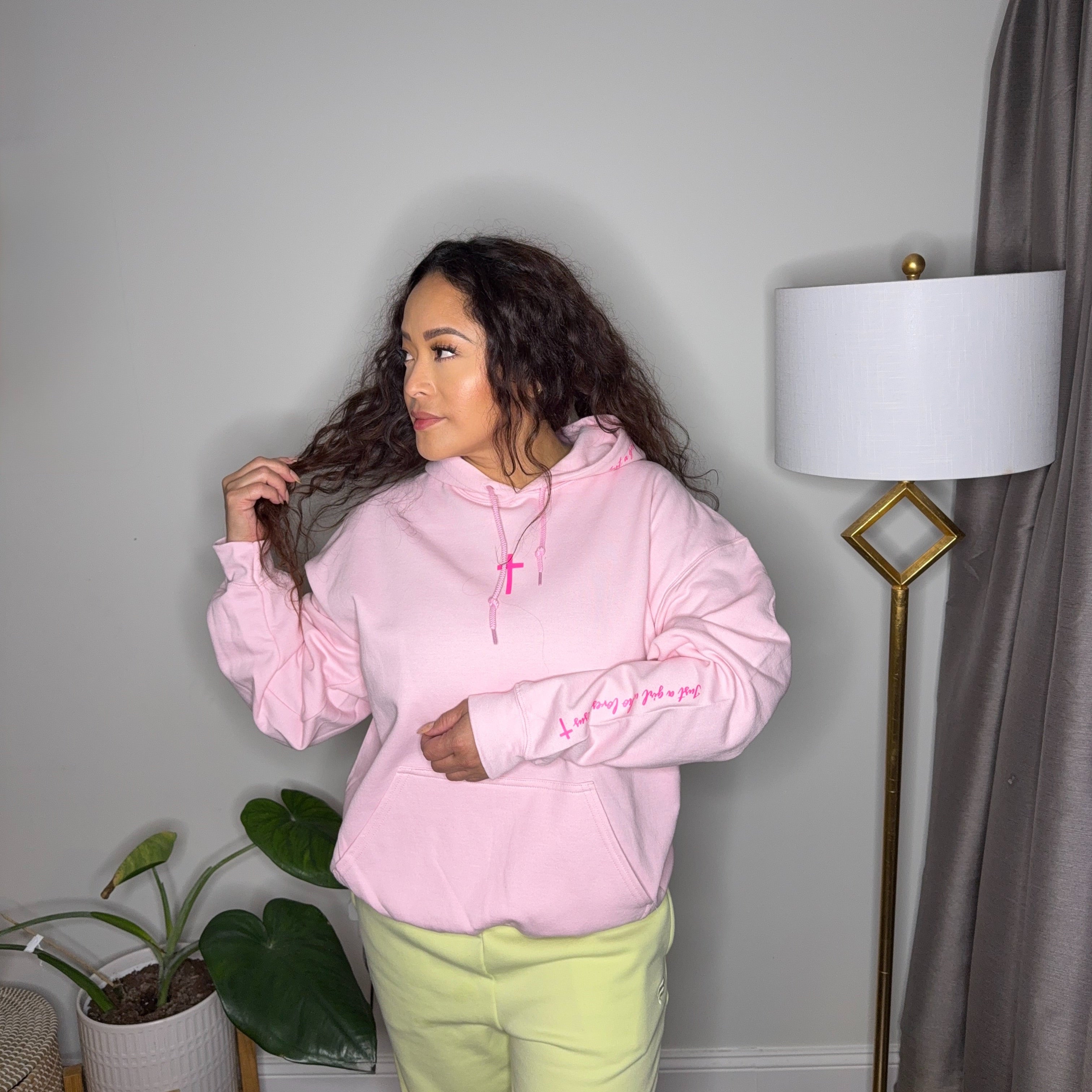Just a Girl Who loves Jesus Hoodie - Baby Pink
