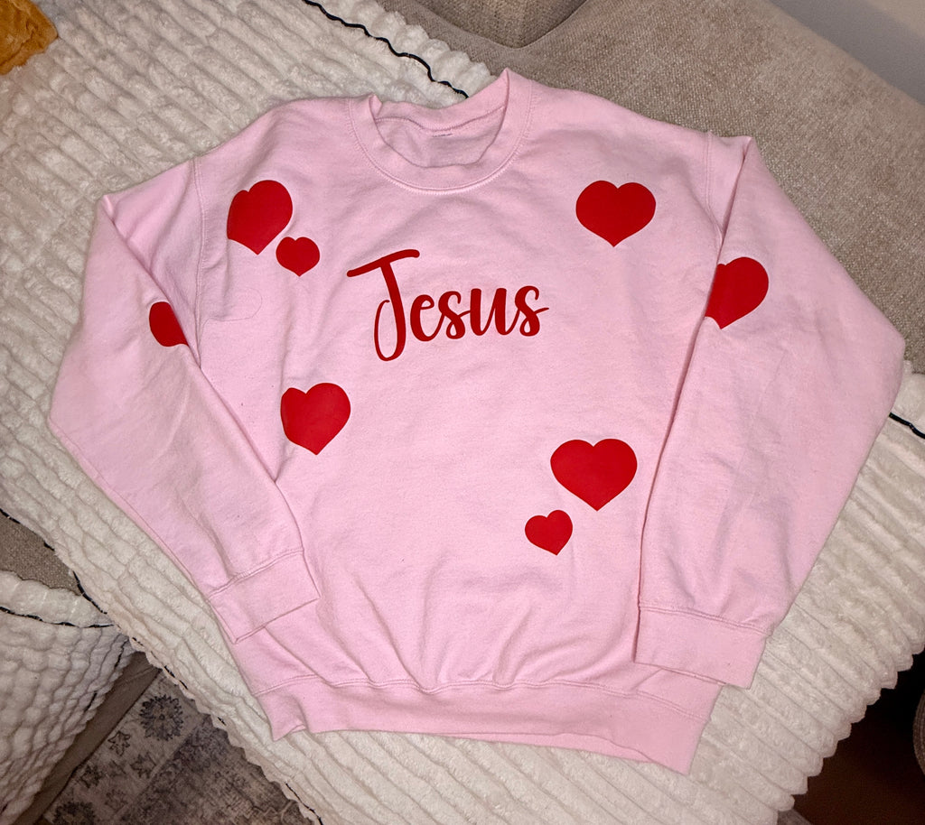 Jesus Multi Heart Pullover