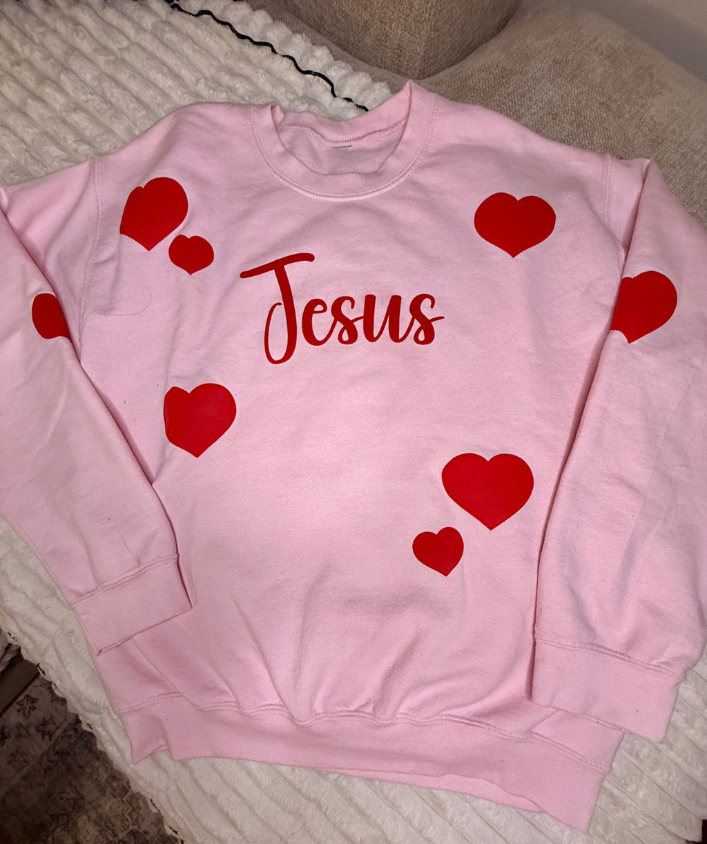Jesus Multi Heart Pullover