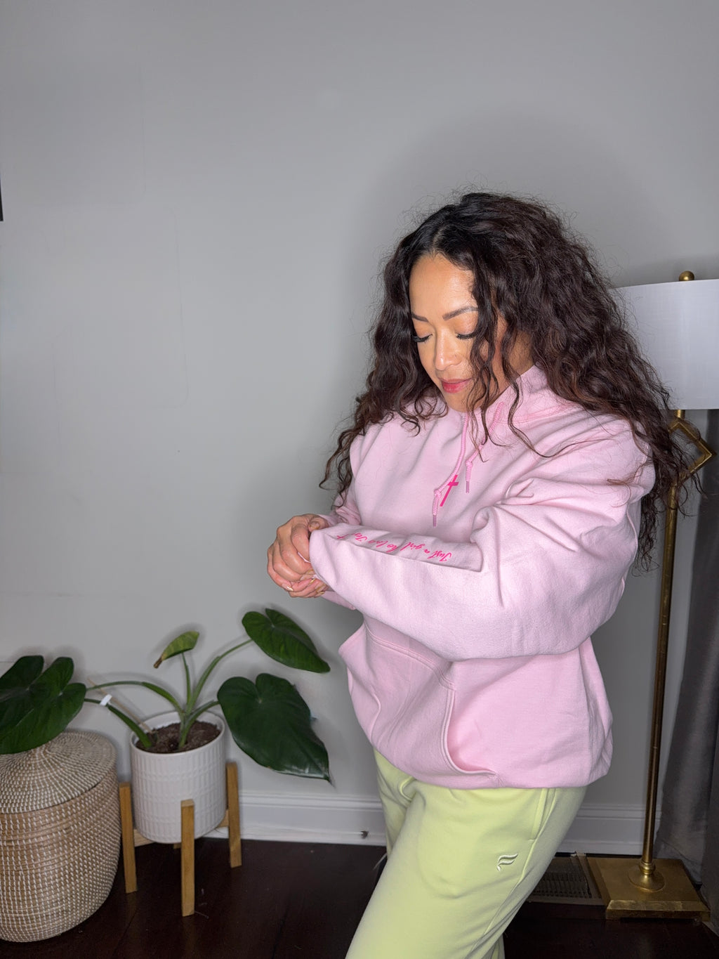Just a Girl Who loves Jesus Hoodie - Baby Pink